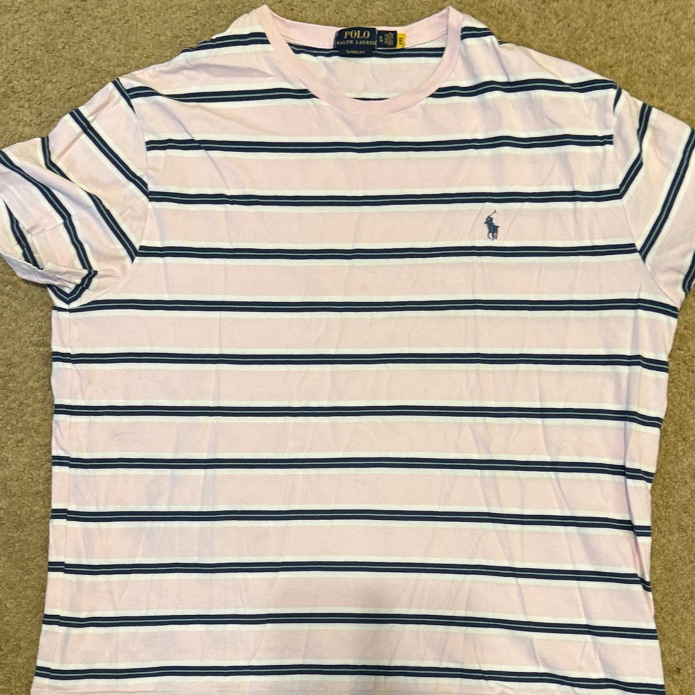 Polo by Ralph Lauren Pink and Blue Striped Tee